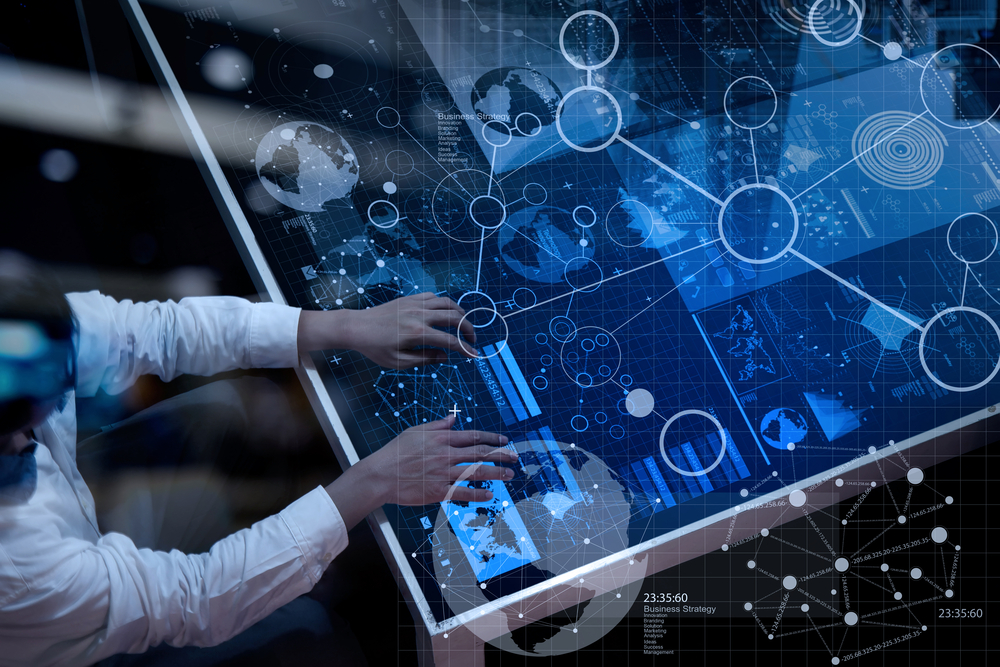 top view of businessman hand working with modern technology and digital layer effect as business strategy concept top view of businessman hand working with modern technology and digital layer effect as business strategy concept